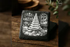 The Gingerbread Fir Centerpiece Christmas Engraving PNG Product Image 2