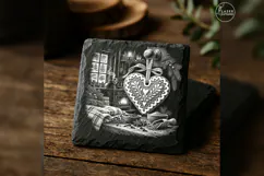 The Hearthside Gingerbread Heart Christmas Engraving PNG Product Image 2