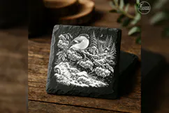 The Winterberry Bird Nordic Christmas Laser Engraving PNG Product Image 2