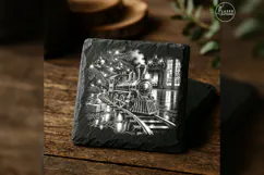 Midnight Toy Train Laser Engraving PNG Product Image 2
