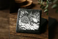 Pinecone Sled Courier Christmas Laser Engraving PNG Product Image 2