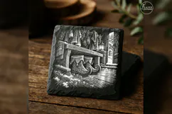 Curled Shoes Elves Cloakroom Laser Engraving PNG Product Image 2