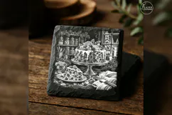 Candied Christmas Fruitcake Winter Baking Engraving PNG Product Image 2