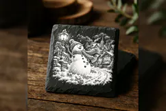 The Laughing Scarf Snowman Laser Engraving PNG Product Image 2