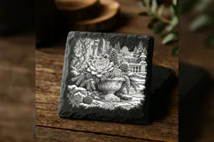 The Succulent Pinecone Urn Laser Engraving PNG Product Image 2
