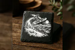Moonridge Snowboarder Winter Wonderland Engraving PNG Product Image 2