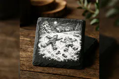Twin Snow Angels Winter Wonderland Laser Engraving PNG Product Image 2