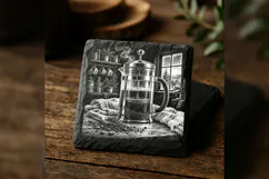 The French Press Morning Winter Drink Laser Engraving PNG Product Image 2
