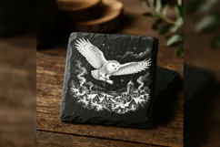 The Midnight Scroll Courier Winter Laser Engraving PNG Product Image 2