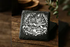 The Ribbon-Bound Saber Christmas Laser Engraving PNG Product Image 2