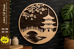 Japanese Landscape Scene laser cut svg File Product Image 1