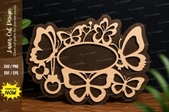Butterfly Name Frame Laser Cut Decorative File butterfly Product Image 1