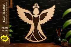 Angel Wings Laser Cut Wall Art Decorative File angel wings Product Image 1