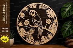 Parrot Tropical Circle laser cut svg File parrot laser cut Product Image 1
