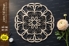 Floral Mandala Laser Cut SVG laser cut svg, floral mandala, Product Image 1