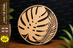 Monstera Leaf Wall Art laser cut svg File monstera leaf svg Product Image 1