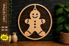 Gingerbread Man Ornament laser cut svg File gingerbread man Product Image 1
