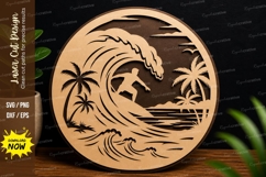 Ocean Wave Surf Art laser cut svg File ocean wave laser cut Product Image 1