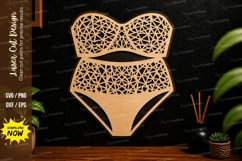 Geometric Bikini Art laser cut svg File, bikini laser cut Product Image 1
