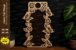 Floral Name Frame Design laser cut svg File floral name svg Product Image 1