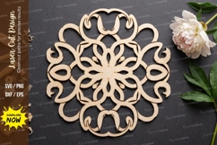Floral Mandala Laser Cut SVG laser cut svg, floral mandala Product Image 1