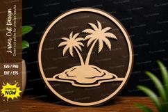 Tropical Island Scene laser cut svg File tropical island Product Image 1