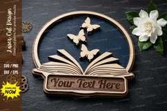 Book Butterfly Frame laser Cut svg Cutting file book butterf Product Image 1