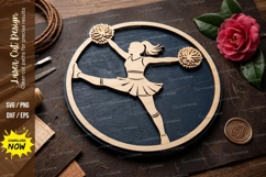 Cheerleader Frame laser Cut svg Cutting file cheerleader svg Product Image 1