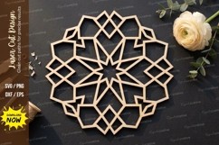 Geometric Mandala Laser Cut SVG laser cut svg, geometric man Product Image 1
