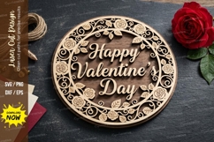 Valentine Round Frame laser Cut svg Cutting file valentine Product Image 1