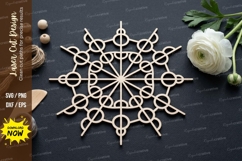Snowflake Mandala Laser Cut SVG laser cut svg, snowflake Product Image 1