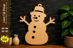 Snowman Christmas Decor laser cut svg File snowman laser cut Product Image 1