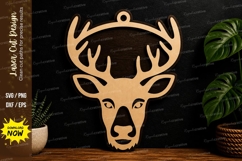 Deer Head Ornament laser cut svg File deer head laser cut Product Image 1