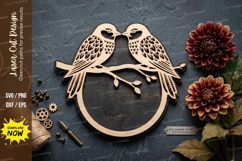 Love Birds Circle laser Cut svg Cutting file love birds svg Product Image 1