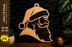 Santa Face Ornament laser cut svg File santa face laser cut Product Image 1