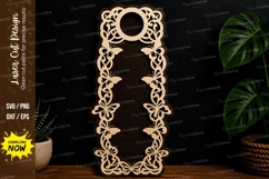 Floral Bookmark Frame laser cut svg File floral bookmark Product Image 1