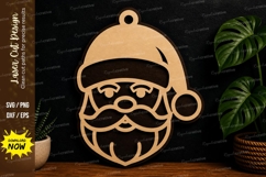 Santa Face Ornament laser cut svg File santa face laser cut Product Image 1