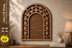 Heart Arch Frame laser Cut svg Cutting file, heart arch svg Product Image 1