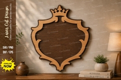 Royal Crown Frame laser Cut svg Cutting file,royal crown svg Product Image 1