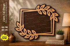 Leaf Square Frame laser Cut svg Cutting file,leaf square svg Product Image 1