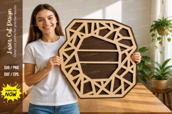 Geometric Round Frame laser Cut svg Cutting file, geometric Product Image 1