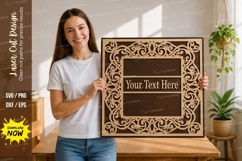 Ornate Name Frame laser Cut svg Cutting file, ornate frame Product Image 1
