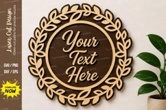 Leaf Round Frame laser Cut svg Cutting file, leaf round svg Product Image 1