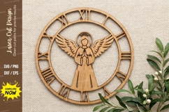 Wooden Angel Wall Clock Laser Cut Design | Spiritual Home Product Image 1