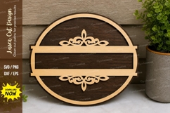 Round Name Plate laser Cut svg Cutting file round name plate Product Image 1