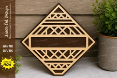 Geometric Diamond Frame laser Cut svg Cutting file diamond Product Image 1