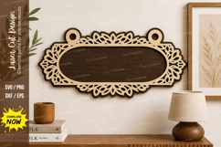 Ornamental Oval Frame laser Cut svg Cutting file oval frame Product Image 1