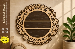 Leaf Wreath Circle Frame laser Cut svg Cutting file leaf Product Image 1
