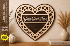Heart Lace Frame laser Cut svg Cutting file heart frame svg Product Image 1