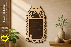 Vertical Decorative Frame laser Cut svg Cutting file Product Image 1
